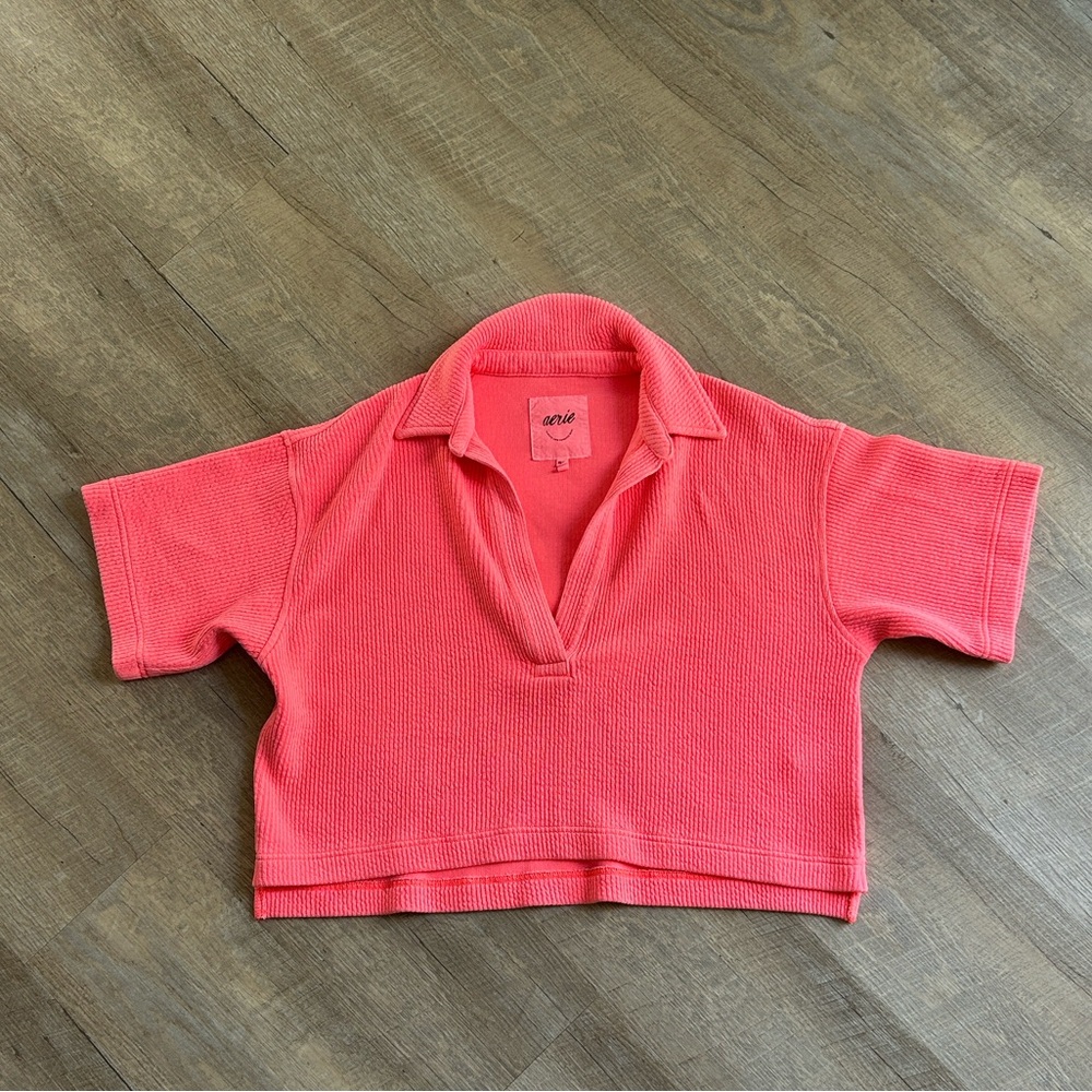 Aerie Wonder Polo Pullover Top